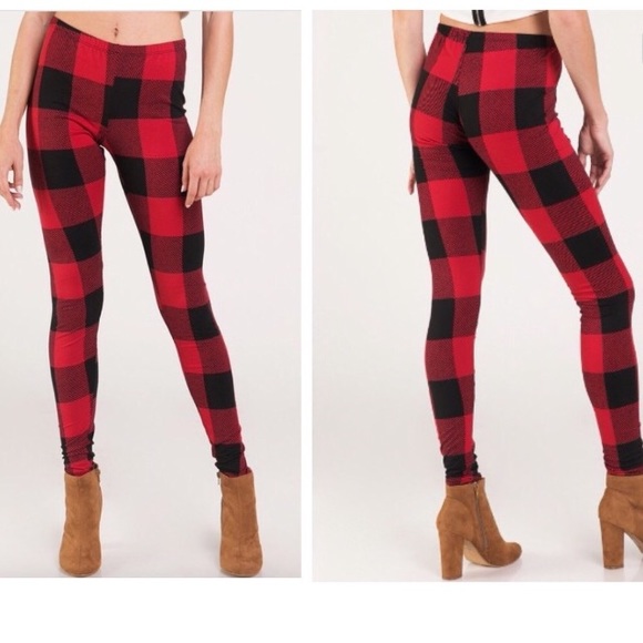 Last 1οΈβ£ Holiday Window Pane Plaid Leggings - Picture 2 of 5